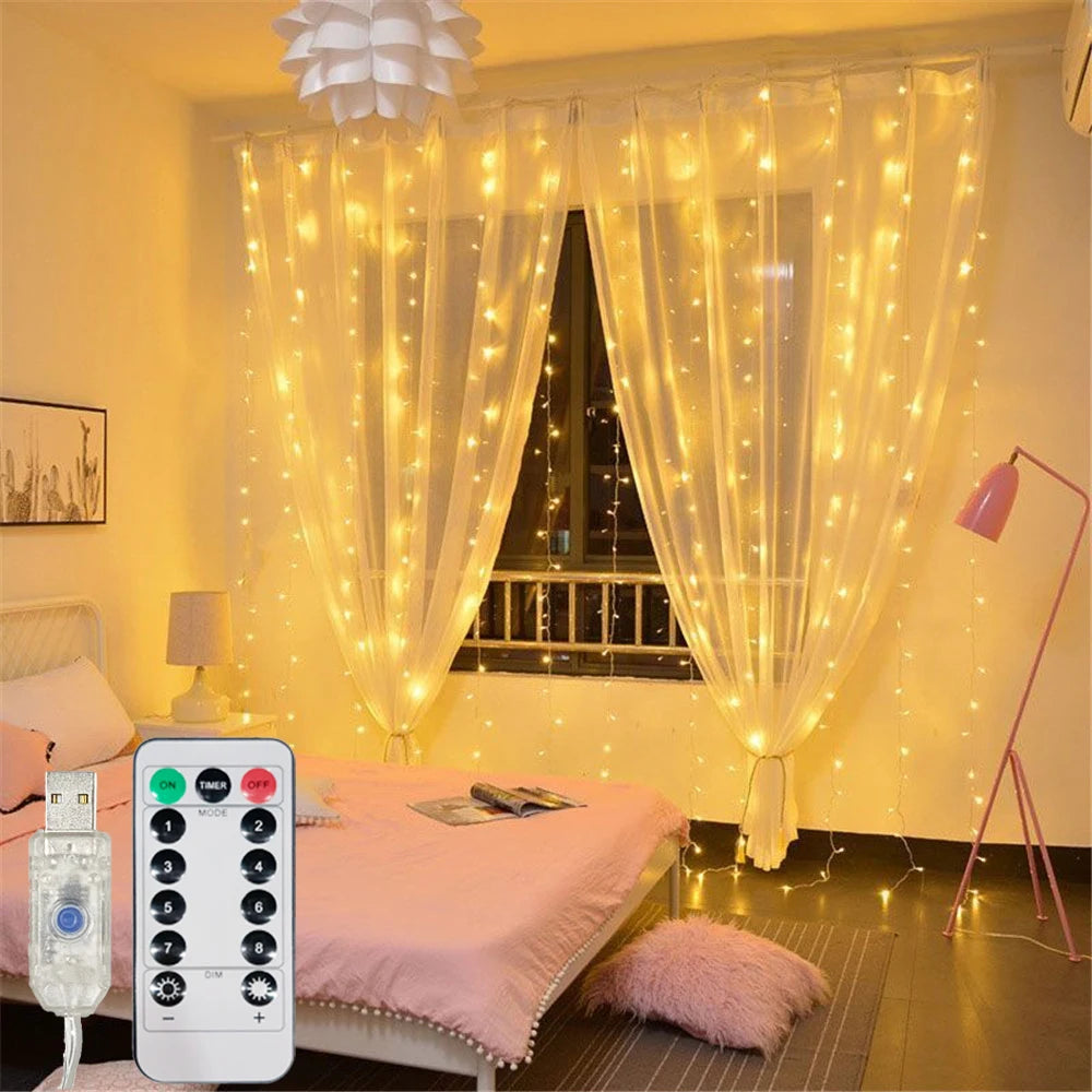 guirlande lumineuse led blanc chaud usb telecommande decoration chambre salon mariage feste ambiance moderne