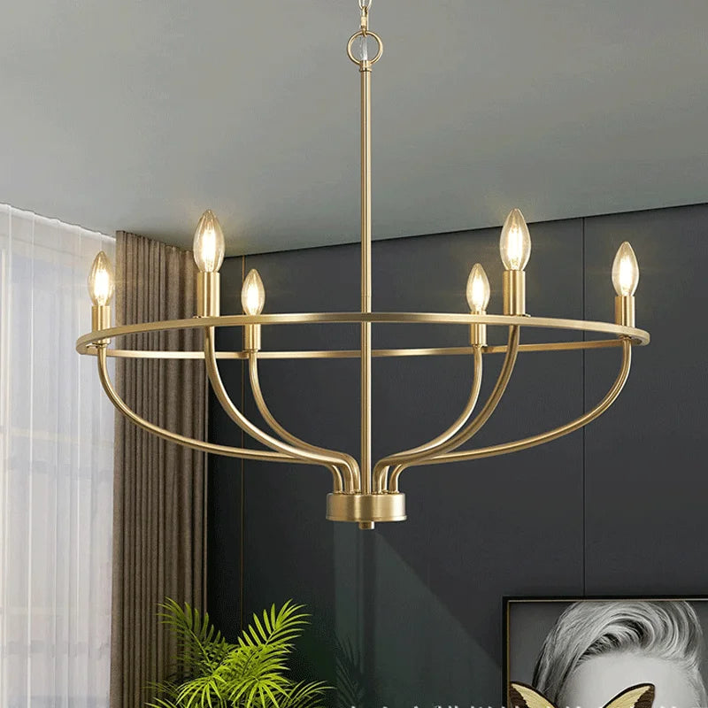 lustre suspendu moderne or antique noir mat base e12 chaîne suspension