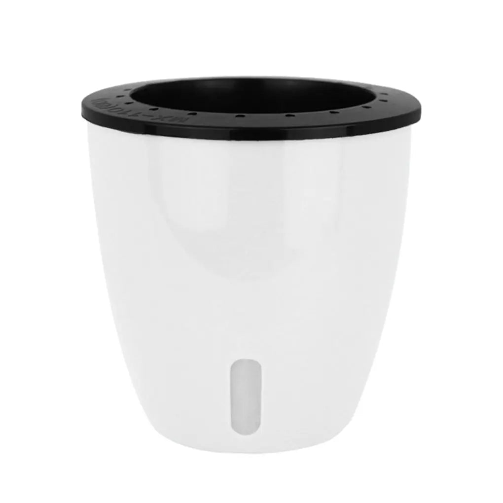 pots plantes auto arrosage blanc noir moderne poignées grille drainage 11 13 18cm
