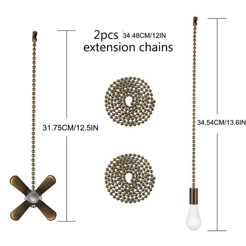 ventilateur moderne bronze blanc marron brillant mat ampoule chaînes d'extension