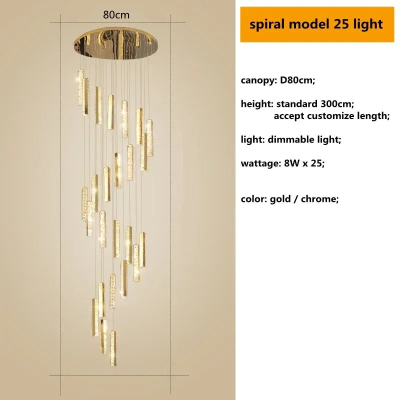 suspension lumineuse contemporaine or argent texture brillante élégante chambre salle bain led