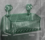 panier rangement mural transparent rayures moderne fixation suction cosmétiques flacons toilette
