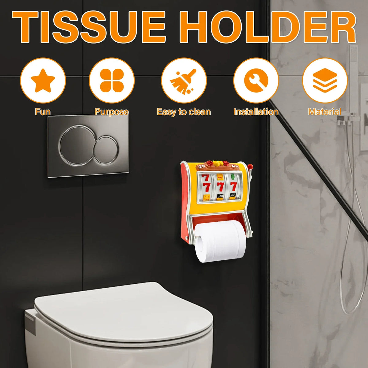 porte rouleau papier toilette machine sous jaune rouge deco retro fixations murales motifs classiques