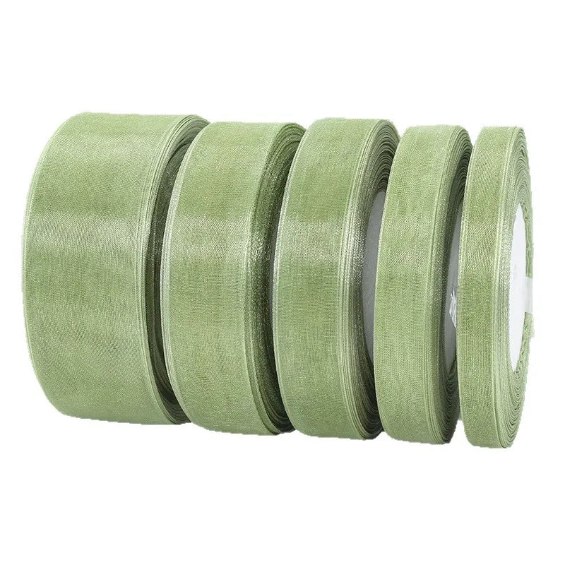 ruban polyester vert clair moderne élégant 15mm 20mm 25mm 38mm translucent emballage décoration mariage