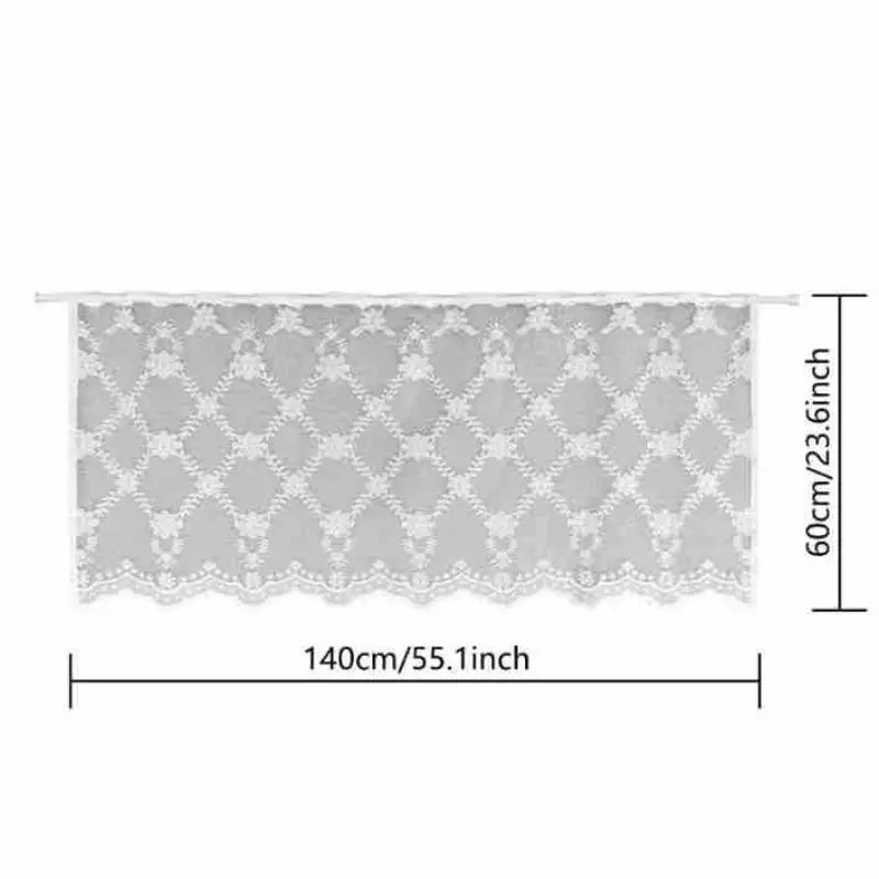 rideau blanc fleur géométrique translucide brodé 140x60cm polyester nordique décoration fenêtre