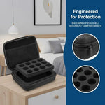 boîte rangement flacons insuline noire texture maille pratique robuste fermeture glissière 12 15 30
