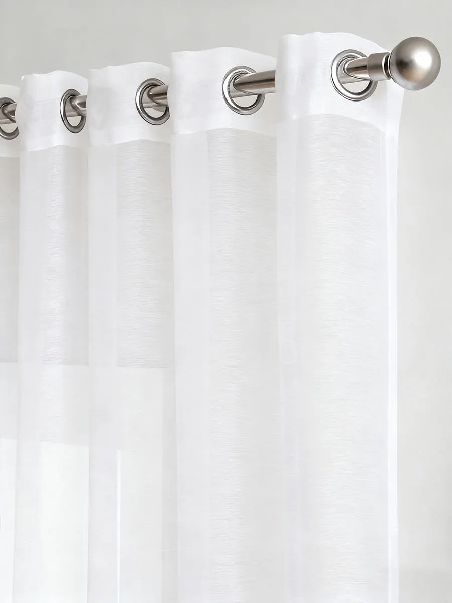 rideau transparent blanc moderne polyester tringle incluse chambre salon 100x120cm