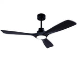 ventilateur bois noir led télécommande 6vitesses lumiere réglable moderne minimaliste