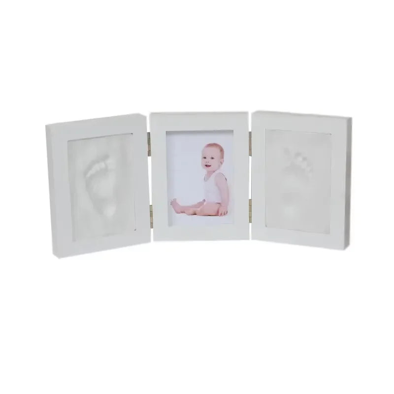 cadre photo enfant empreintes main pied blanc clips classique matériau opacité souvenir croissance