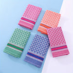 serviettes cuisine rose bleu vert orange carreaux rayures haute qualité douces opaques classic