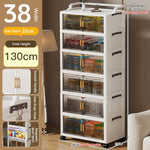 meuble rangement pliable blanc roulettes portes poignées dorées vêtements