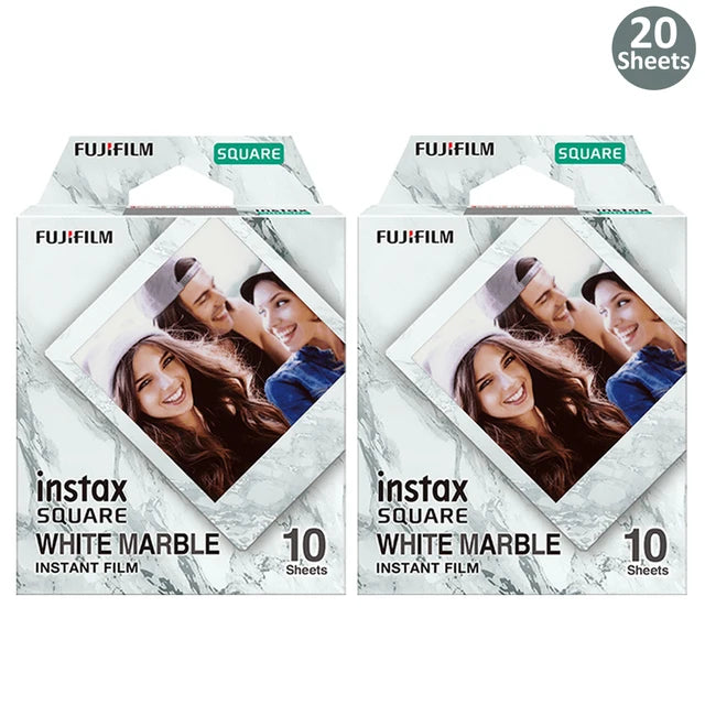 film instantané fujifilm square marbre blanc 10 feuilles compatible sq6 sq10 sp3