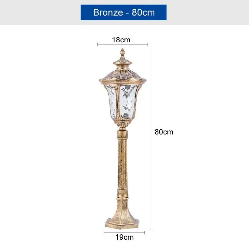 lampe jardin extérieure led noir bronze transparent classique vintage 80 110cm