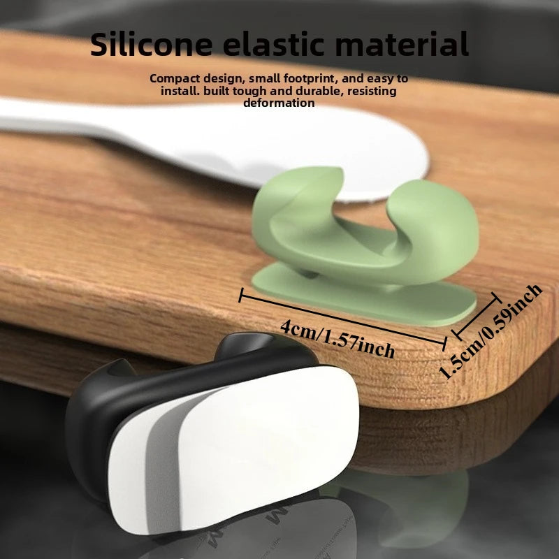pinces clés adhésives modernes silicone noir blanc vert pastel rangement cuisine organisation multifonctionnelle