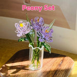 bouquet floral artificiel verre multicolore moderne vase décoration maison transparent artisanal