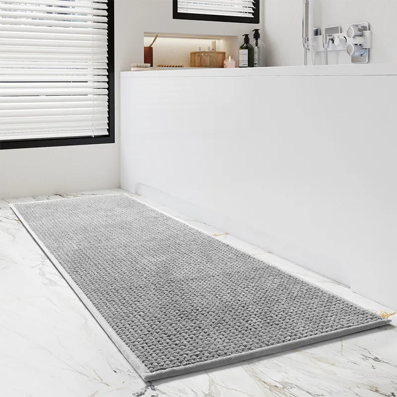 tapis bain antidérapant microfibre gris clair texture moderne absorbant environnement salle bain