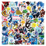 autocollant mural 3d sonic hérisson amis stickers deco chambre enfant pvc bleu