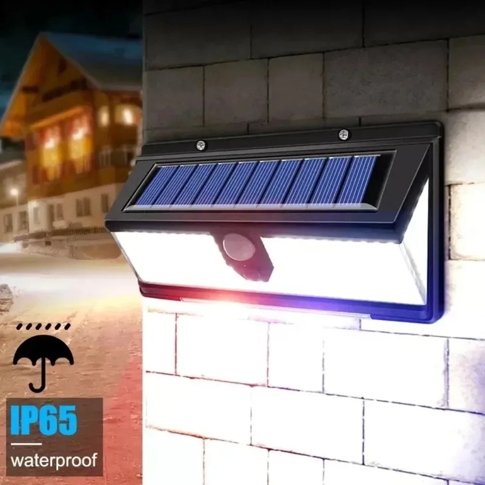 panneau solaire led moderne capteur mouvement noir gris bleu hydrofuge ip65extérieur