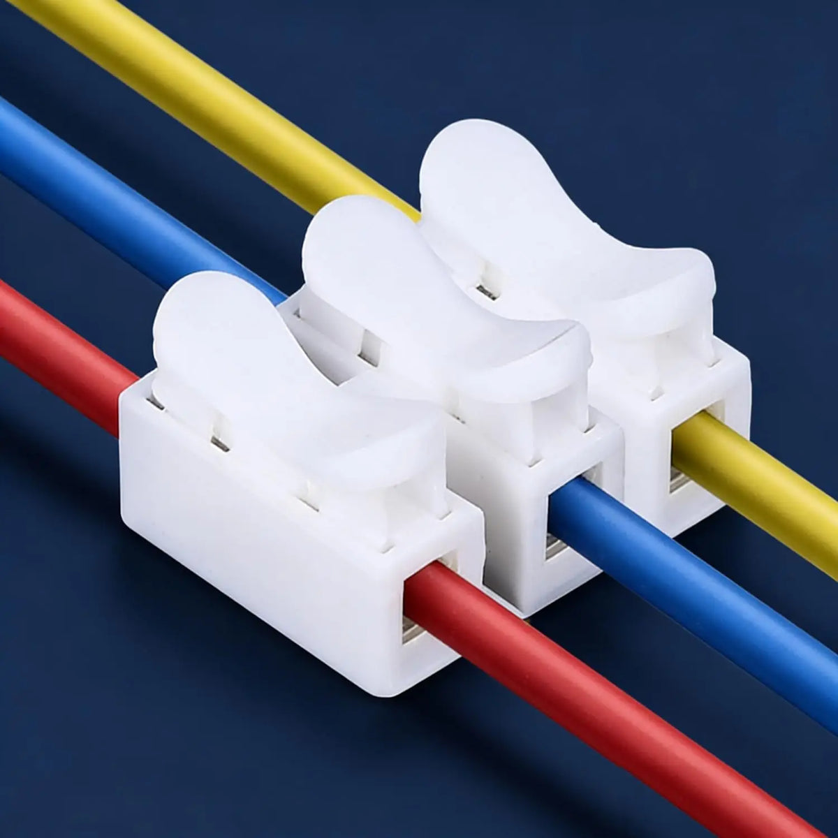 connecteurs blancs adhésifs câbles broches borniers fonctionnels led plat lisses basse tension