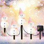 décoration noël bonhommes neige lumineux piquet glitter blanc vert jaune rose festiveextérieur jardin