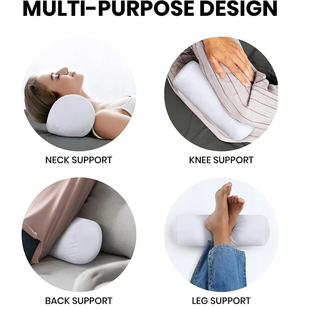 coussin voyage literie cou blanc satiné antistatique minimaliste moderne 40cm 15cm