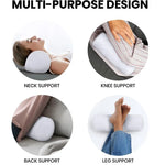 coussin voyage literie cou blanc satiné antistatique minimaliste moderne 40cm 15cm