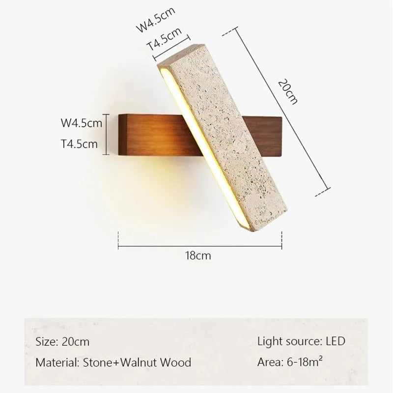 lampe murale moderne bois texture granulaire beige brun clair interrupteur câble opacité minimaliste chambre