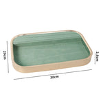 présentoir bijoux boîte velours vert clair moderne pochettes adhésives compartments dorés 30x20cm
