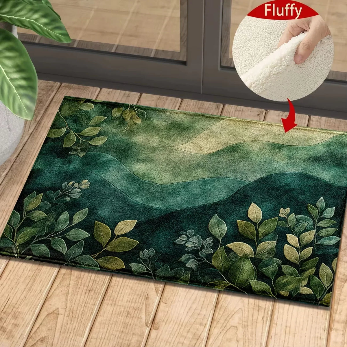 tapis fleuri imperméable polyester non glissant salon entrée moderne naturel