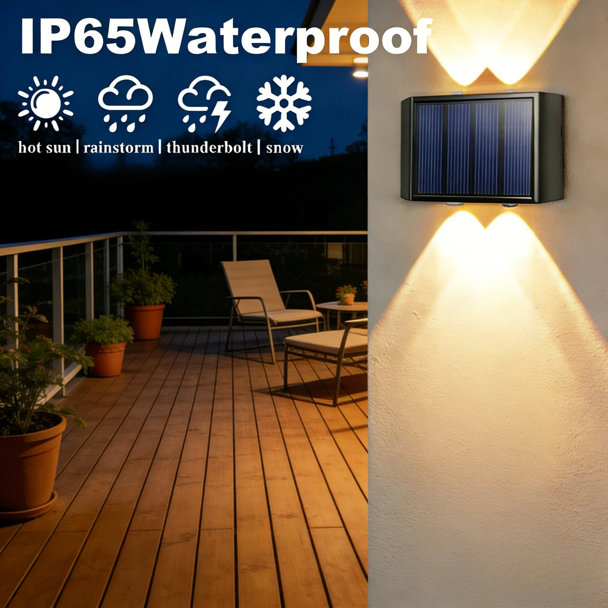 lampe solaire murale extérieure noire moderne led étanche jardin cour porche allée camping