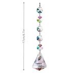 pendentif moderne multicolore facettes brillantes transparents anneaux métalliques chaîne élégants