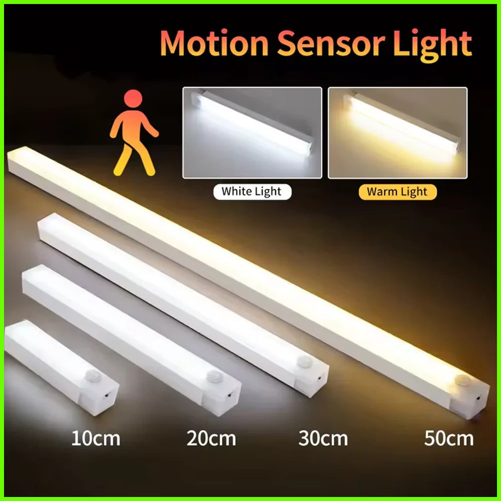 lampe barre led rechargeable détecteur mouvement induction infrarouge portable blanc moderne 10cm 20cm 30cm