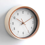 horloge murale moderne métal aiguille quartz bleu cuivre salon decoration