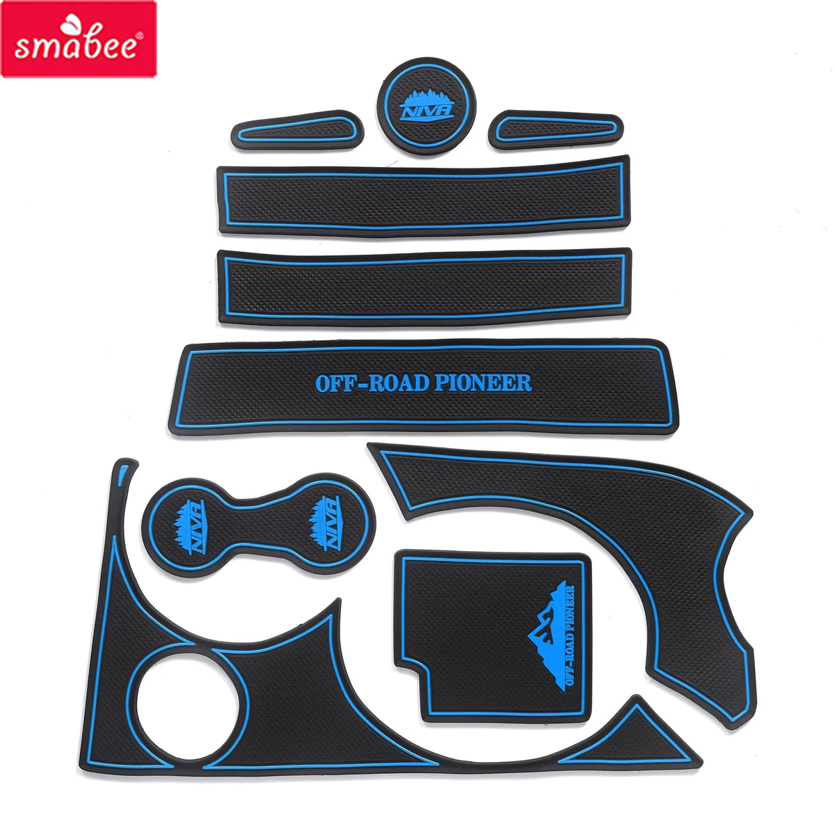 tapis sol voiture antidérapant off road pioneer moderne adhésif noir bleu clair pvc niva
