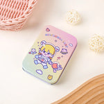 boîtes métalliques réutilisables dessins animés violet rose bleu vert clair pliage personnalisable bijoux pinces