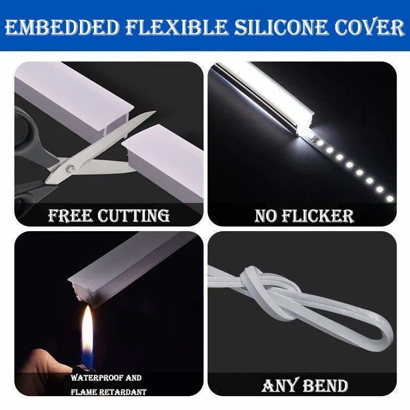 couverture silicone ruban led blanc moderne adhésif doux contemporain 1000cm 100cm 200cm