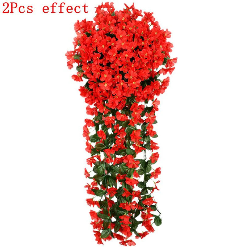guirlande artificielle violettes fleurs modernes decoration maison intérieure 80cm boite