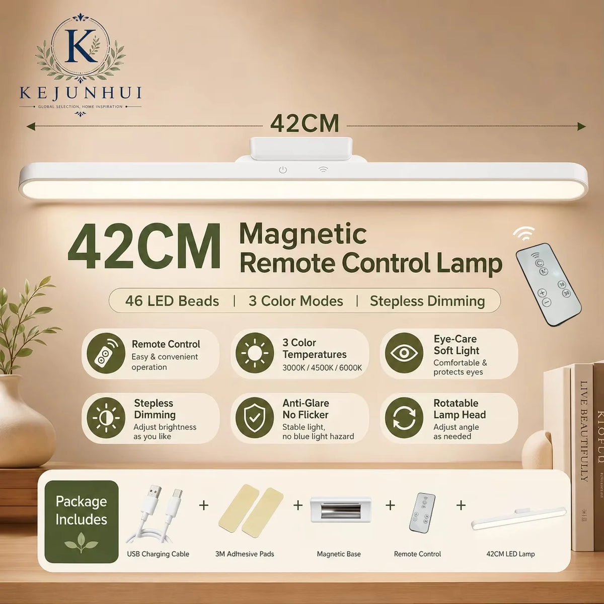lampe led rechargeable usb aimantée télécommande éclairage cuisine chambre moderne adhésif blanc