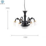 lumière miniature décoration noire dorée classique plastique opaques éclairage poupée chambre objet jouet fixe