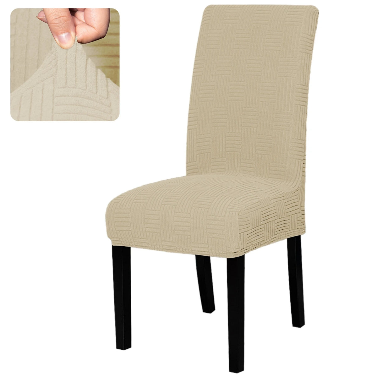housses chaise marron rayures diagonales moderne elasthanne polyester 45 60cm 35 48cm 10cm
