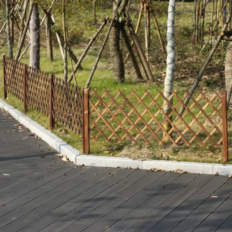 clôture pliable bois marron clair moderne facilement assemblée maille diagonale antirouille