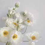 bouquet fleurs artificielles poppies blanc jaune rose decoration maison exterieur 105cm moderne