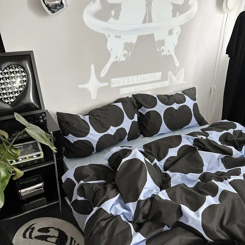 lit double parure lit coton rayé multicolore motifs géométriques contemporains adultes maison
