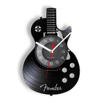 horloge murale forme guitare disque vinyle aiguille rétro moderne fixations chambre salon
