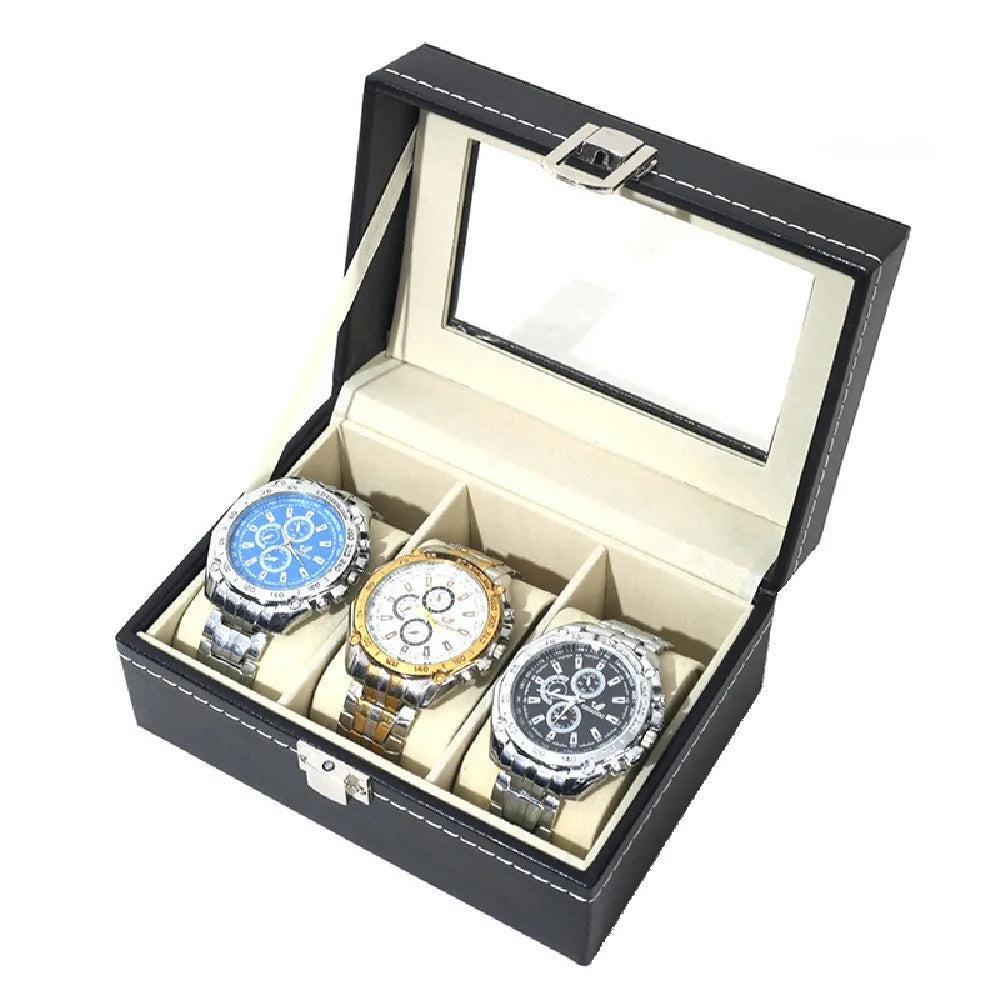 boîte rangement montres simili cuir cadenas classique 11cm 16cm 30cm étanche femmes