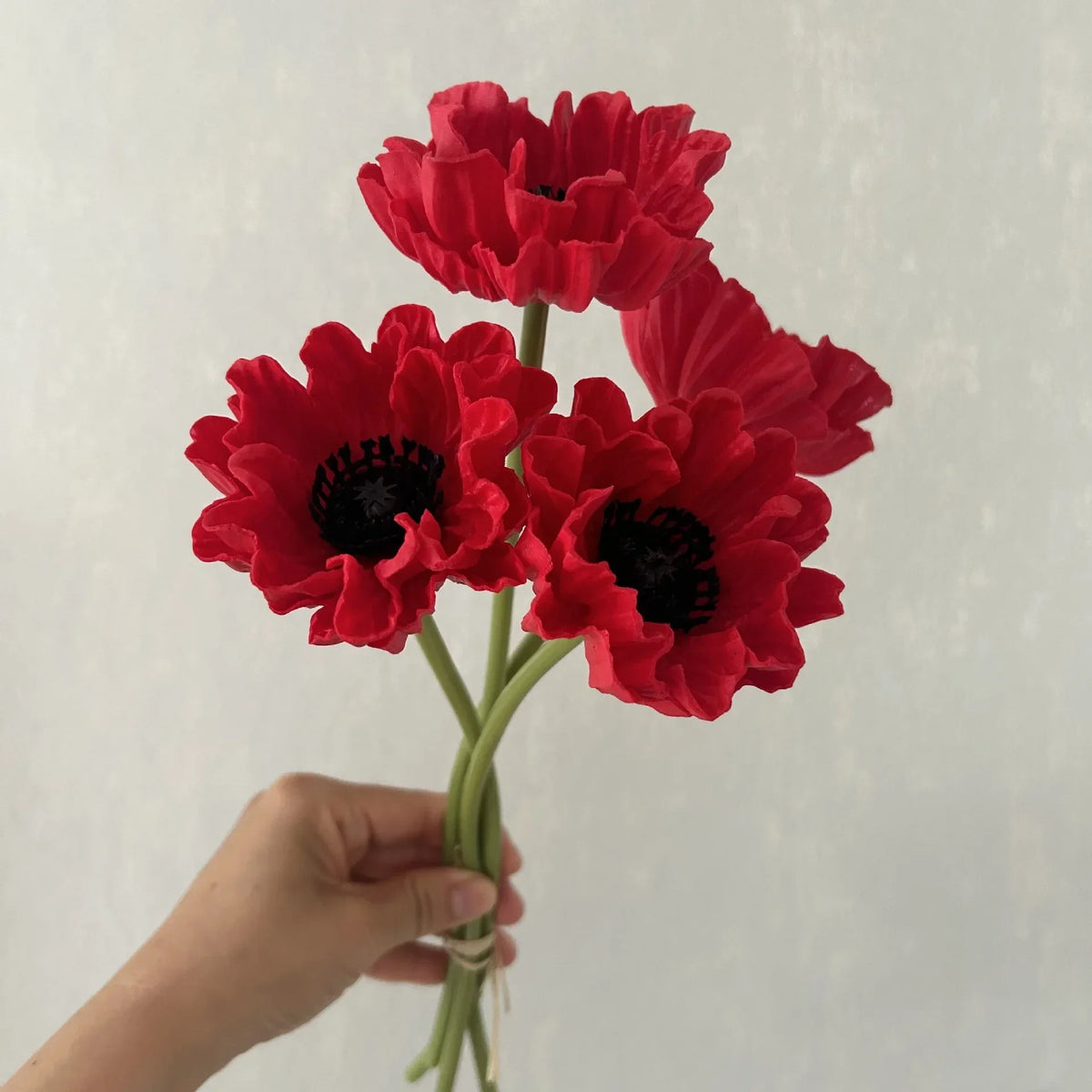 bouquet artificiel coquelicot vintage feuilles rouges noires intérieur extérieur mariage festiveDecorationintérieur