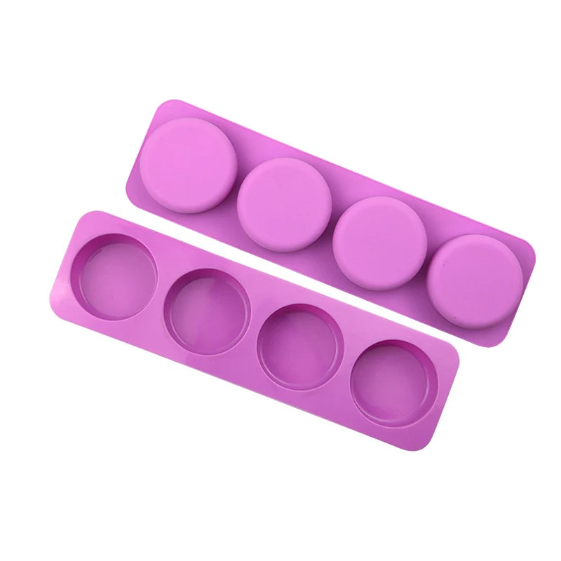 moule silicone violet cavités rondes fabrication savon bougie bain artisanal