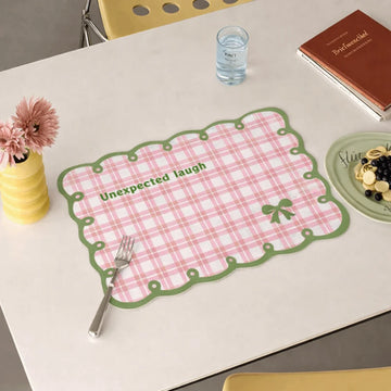 tapis table carreaux vichy vert clair bleu clair rose moderne adhésif decoratif blanc absorbant'eau