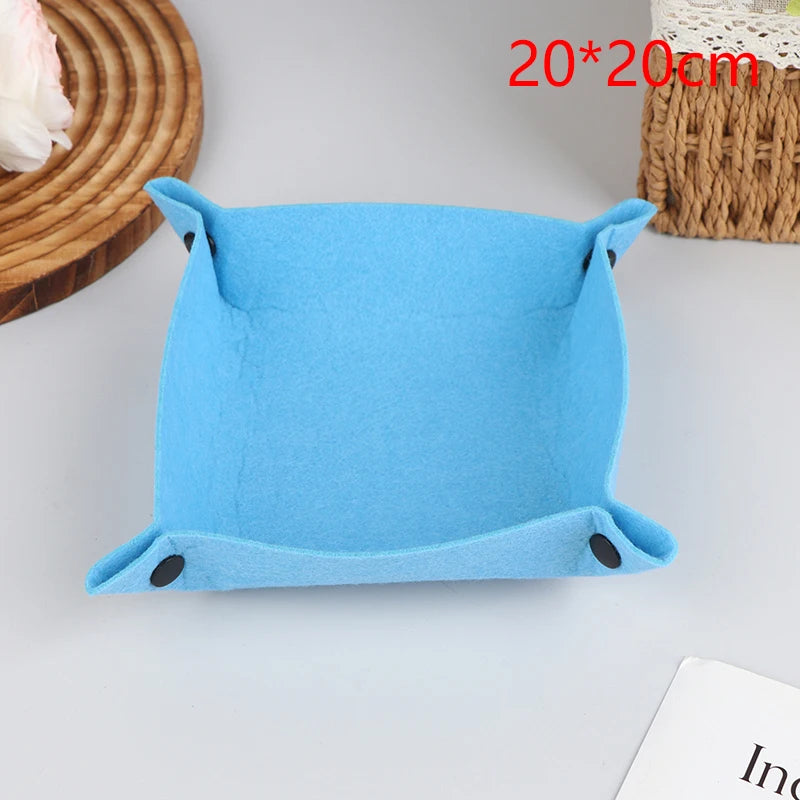 plateau rangement polyestère moderne bleu rose rouge jaune gris uni respectueux environnement