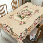 nappe table imperméable fleur rose feuilles classique beige marron dentelle adhésive mariageextérieur